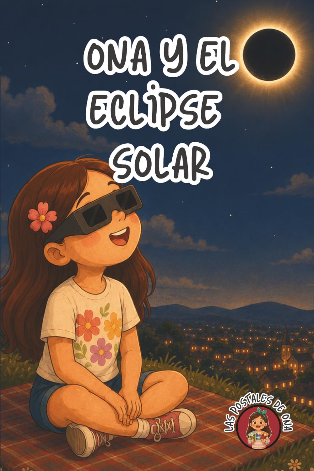 Ona y el eclipse solar - Cuento infantil ilustrado sobre el gran eclipse total del 12 de agosto de 2026 (Les postals de l'Ona)