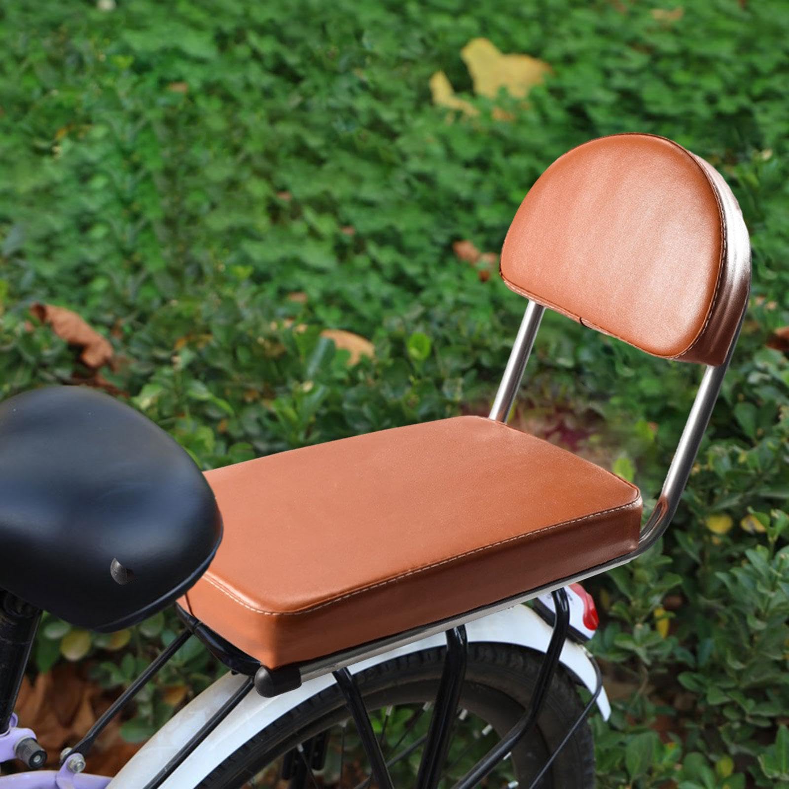 F Fityle Sedile posteriore per bici Cuscino per sedile per bicicletta Assorbimento degli urti Donna Uomo Durevole Cuscino per schienale per bici Sella per bici, marrone