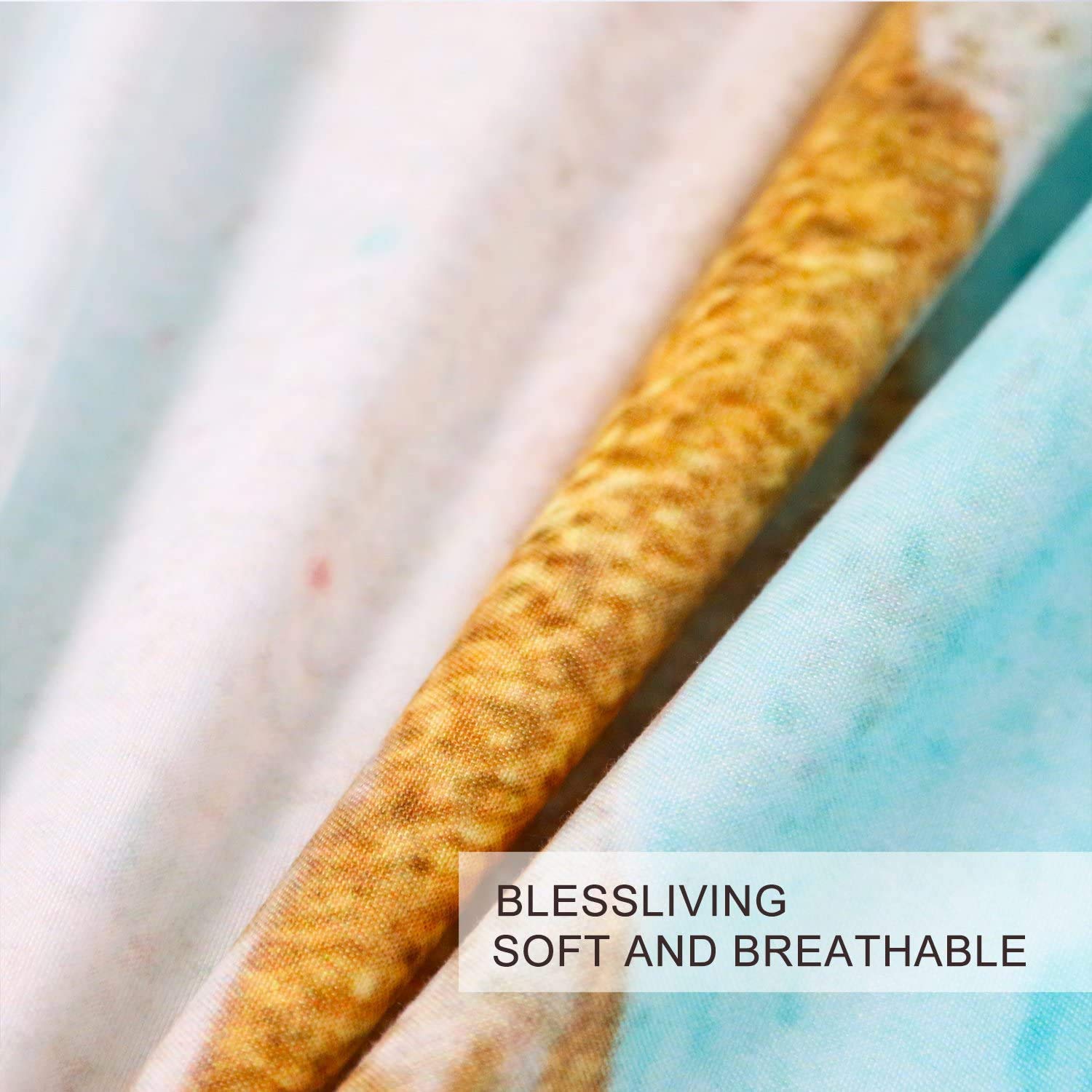 BlessLiving Turquoise Marble Flat Sheet - Breathable, Extra Soft Microfiber 1800 Bedding Top Sheet - Wrinkle, Fade, Stain Resistant - 1-Piece Flat Sheet Only (Twin, Faux Foil Green White Marble)