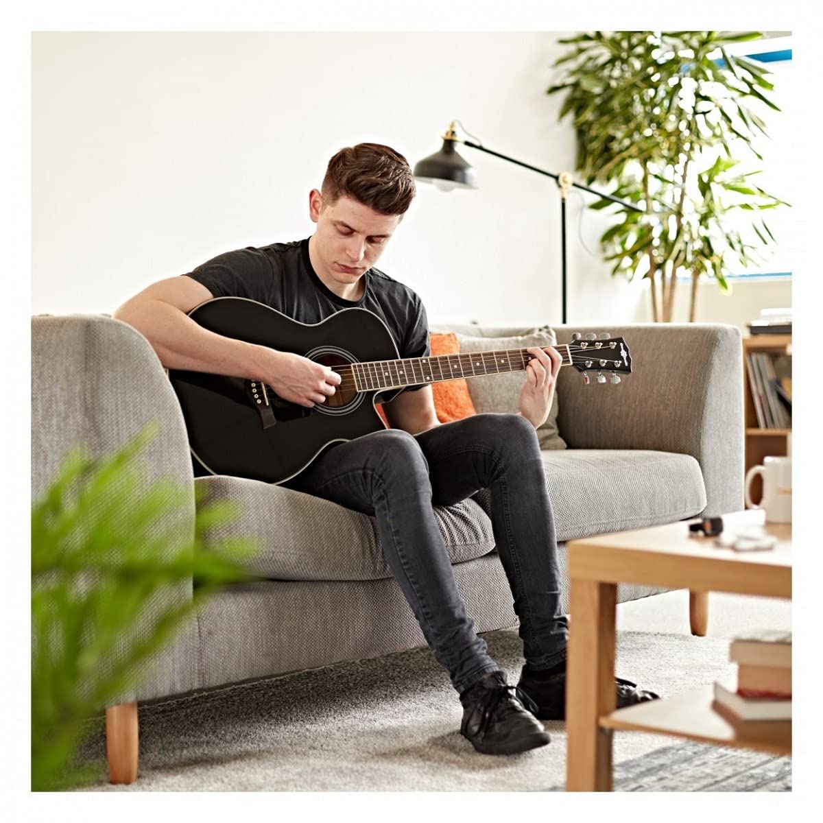 Gear4music SC-100 Guitare électro-acoustique Taille standard avec ampli 15W