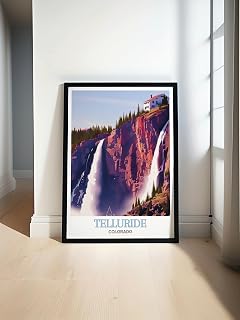 Telluride Travel Poster - Bridal Veil Falls Travel Posters - Colorado's Stunning Prints - Bridal Veil Falls Wall Decorations