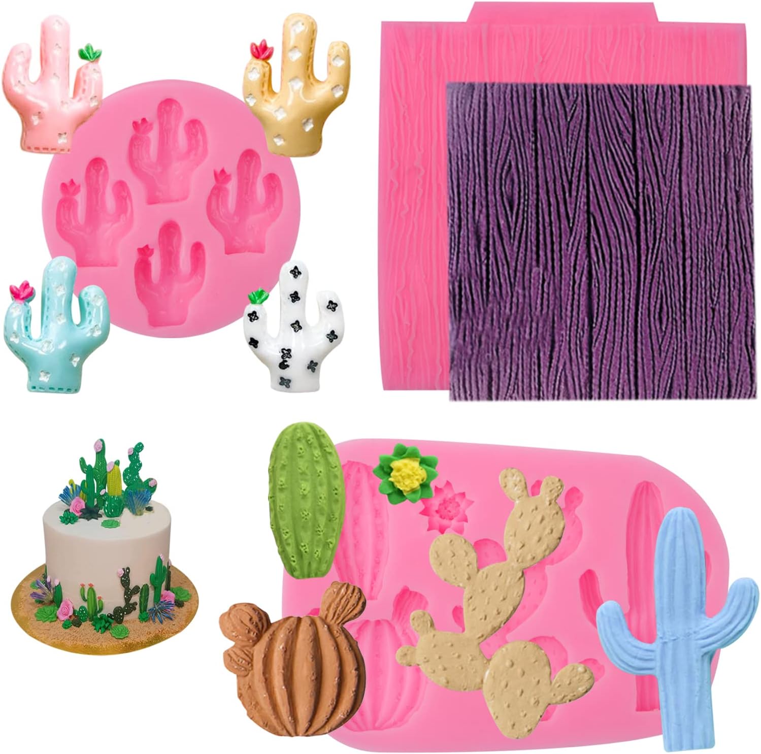 Cactus Silicone Fondant Molds, Tree Bark Chocolate Mold