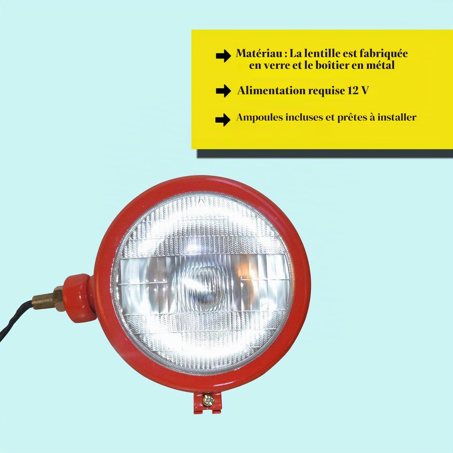 Massey Ferguson lampe frontale pour ensemble de tracteur Rouge