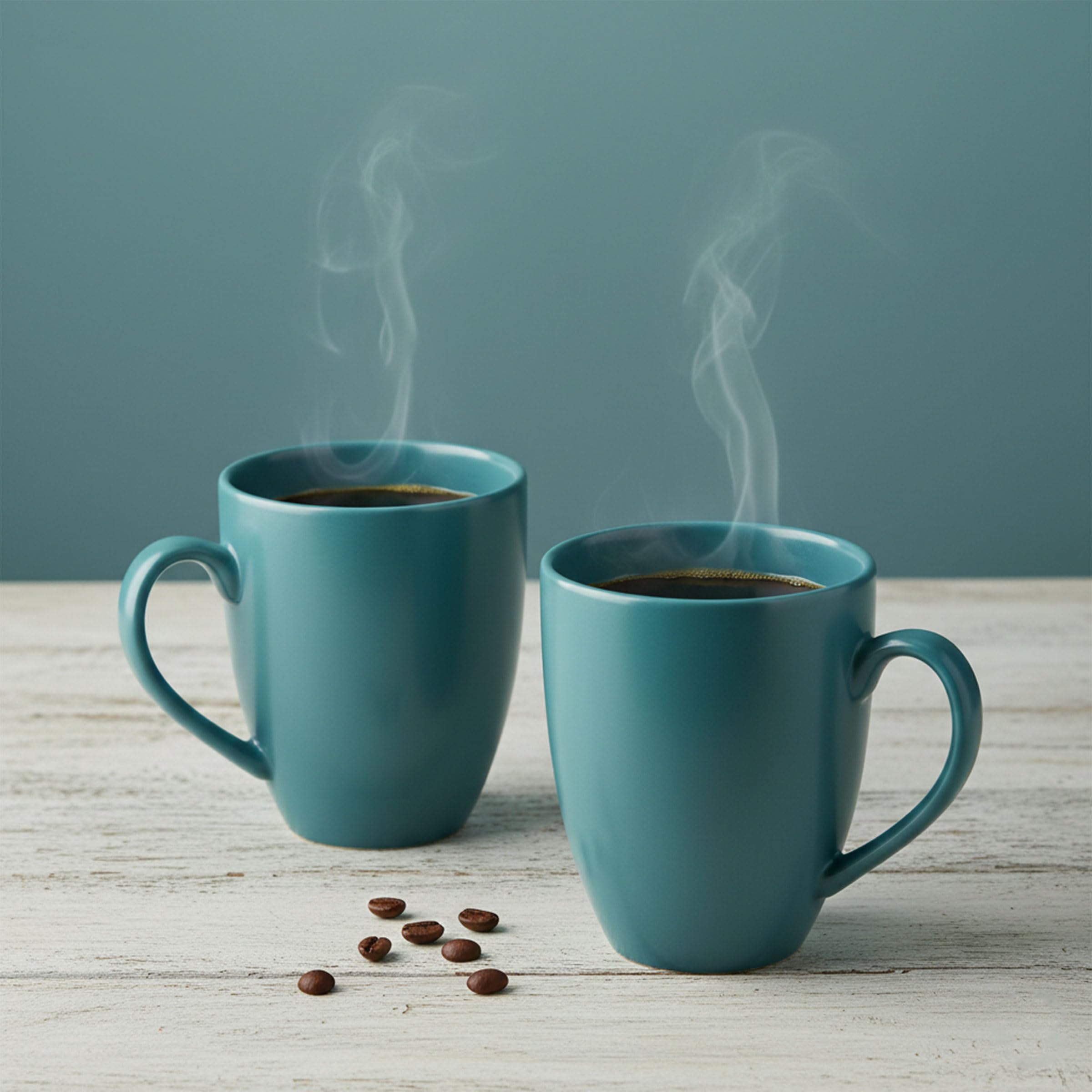 Gift Arcadia Ceramic Green Coral Coffee Mugs Set of 2| Handmade Ceramic Mug | Microwave Safe Ceramic Color Mugs for Tea Coffee | Hot & Cold Beverages Tea Cups | 330ml (Green)