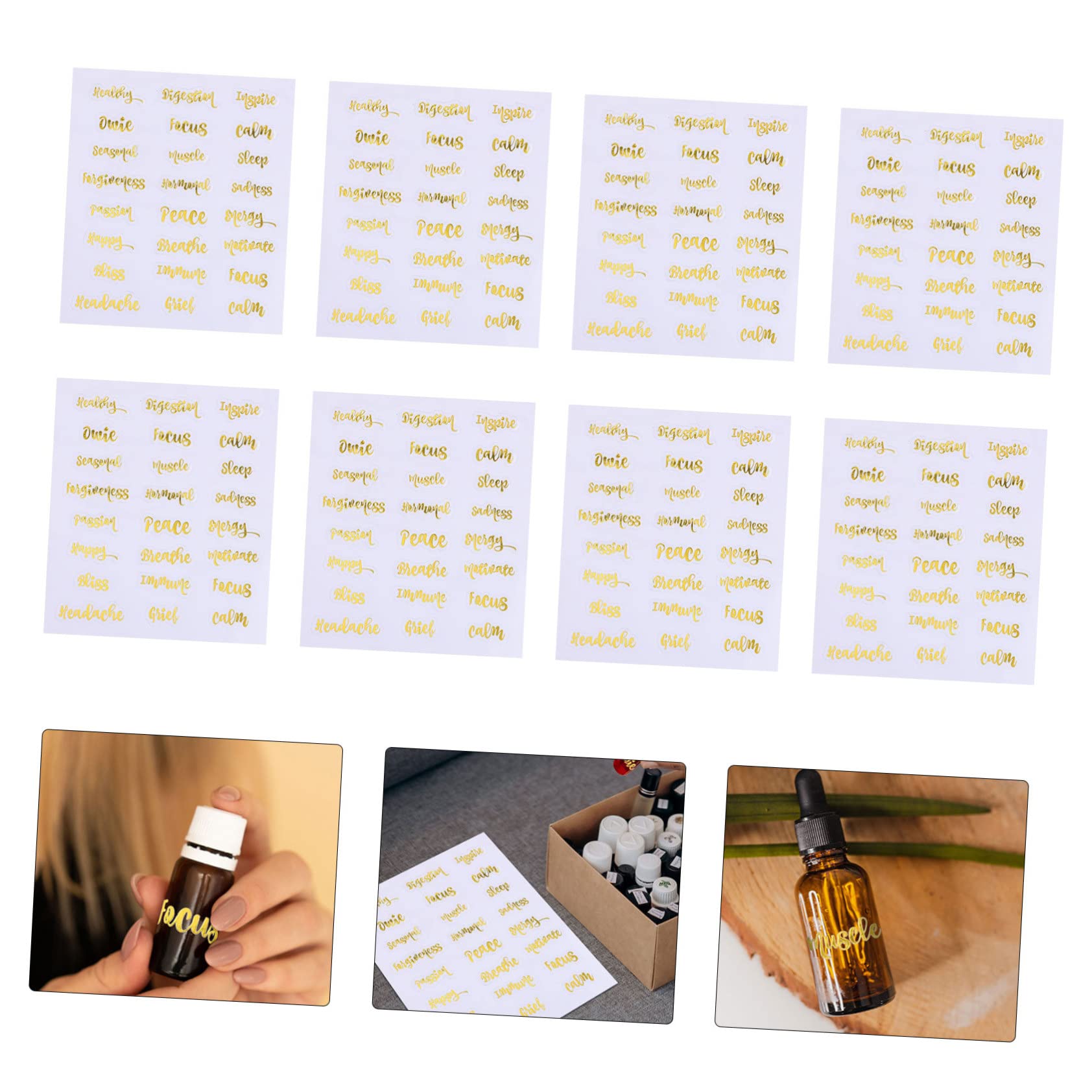 MAGICLULU 30fogli Etichette Per Bottiglie Essenziali Set Adesivi Decorativi Per e Cosmetici