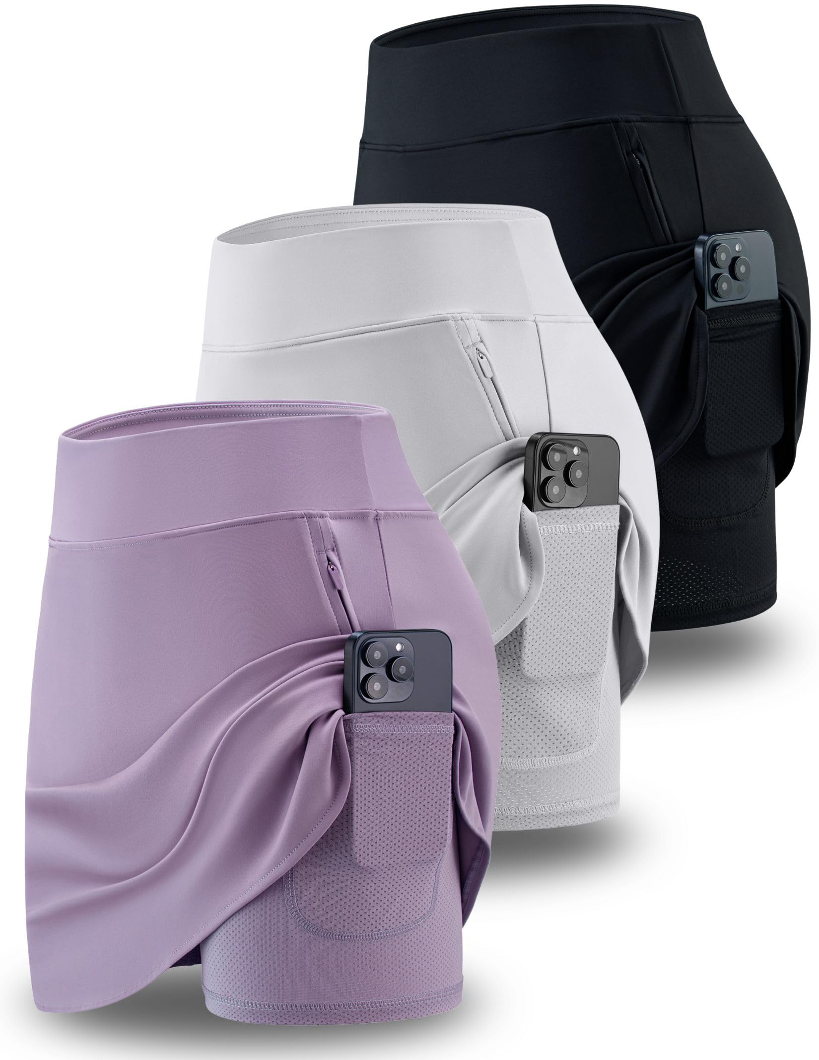 3 Pack Women’s Active Skorts with Pockets