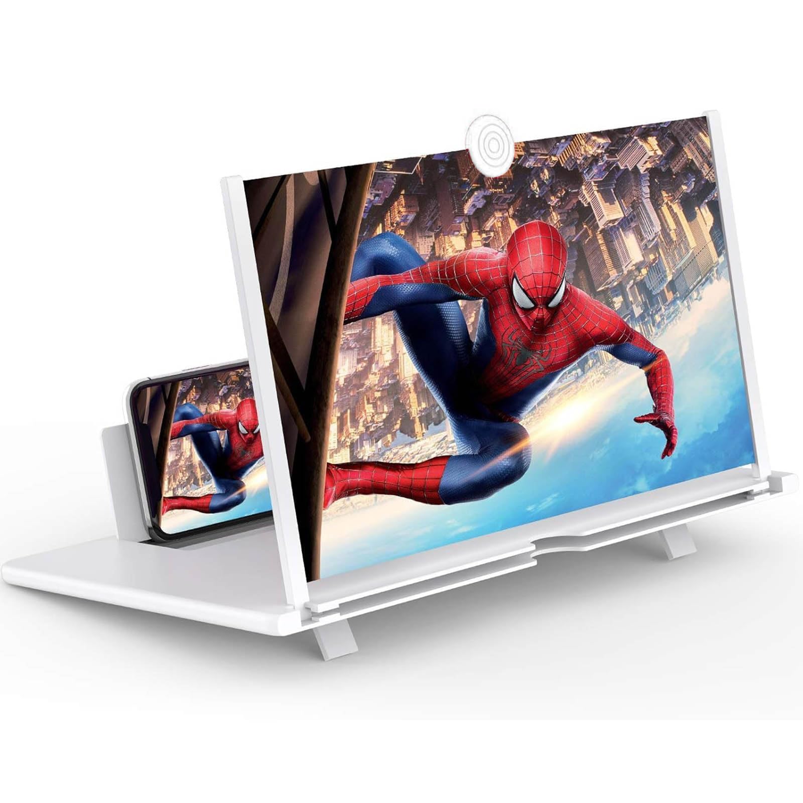 Jinrui-T White 14" Phone Screen Magnifier 3D Hd Phone Screen Amplifie Foldable Screen Enlarger Movies Videos Gaming For Smartphone (White)