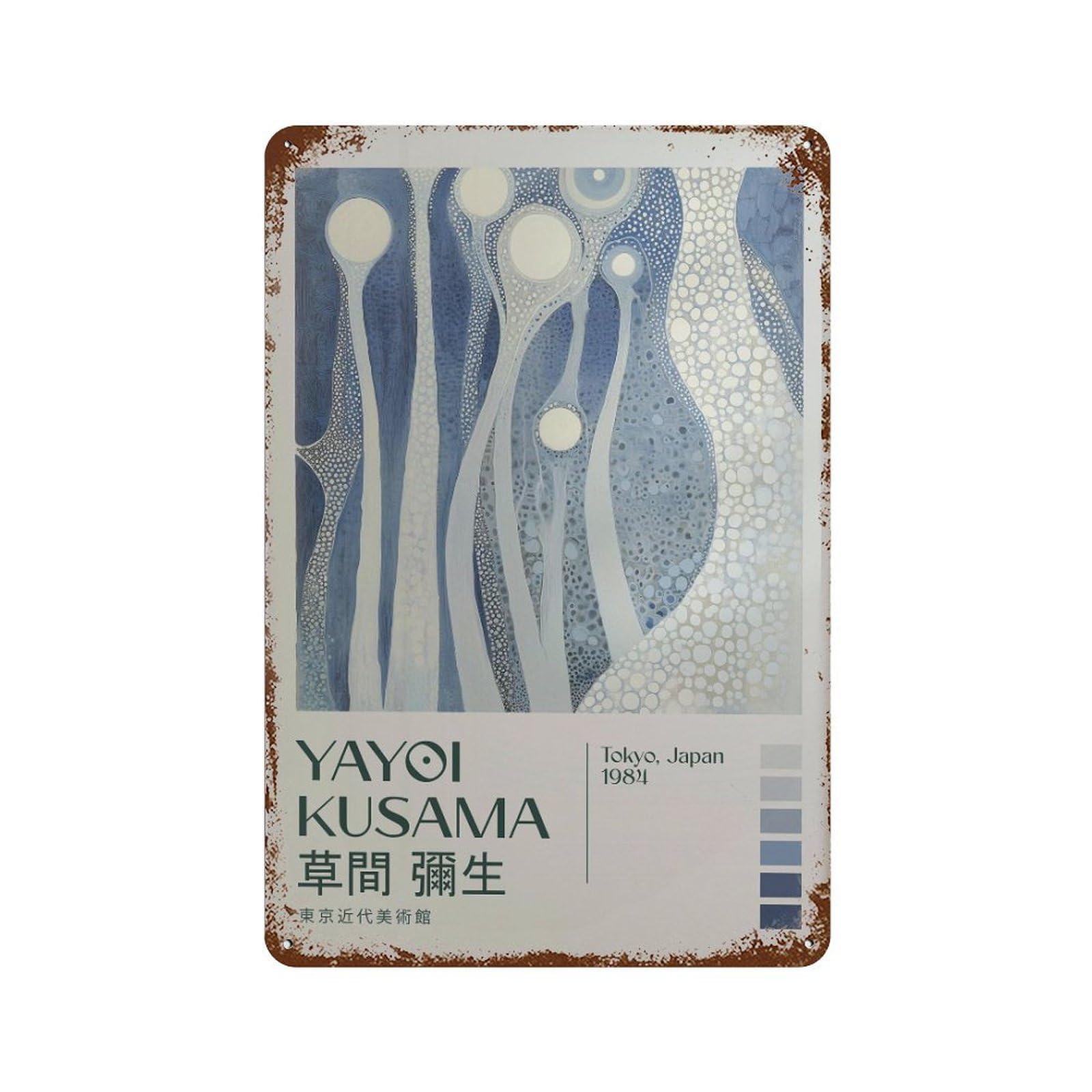 xiaoxiaoshen Yayoi Kusama Modern Japandi Livingroom. Maximalist Exhibition Wall Decor Art Metal Tin Poster Modern Home Decor Art Home Bar Shop Decorations Vintage Sign 30x20cm