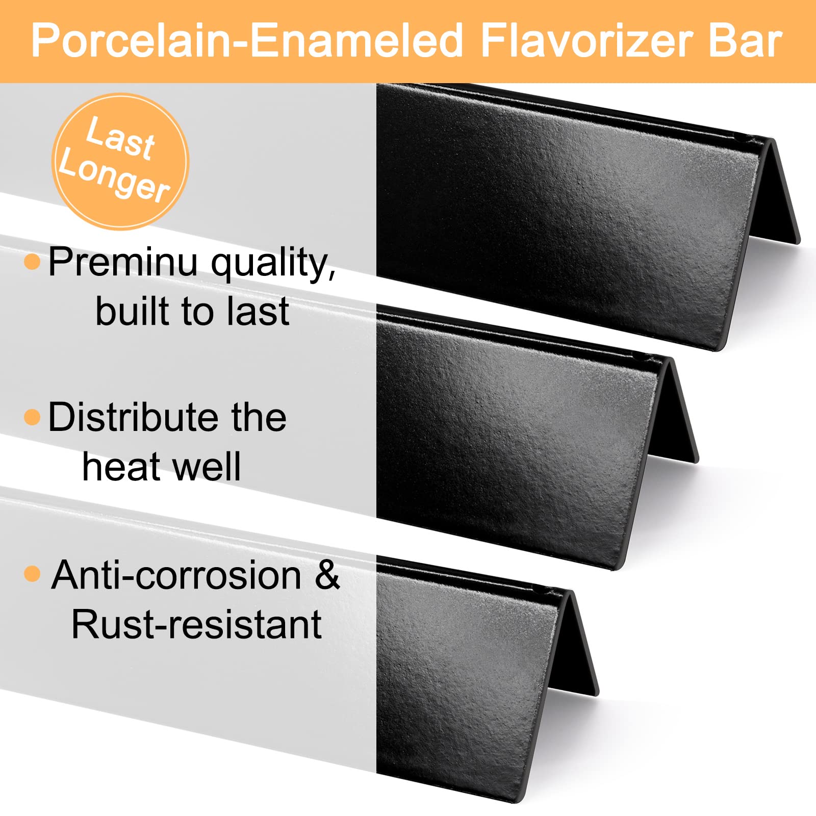 Yiming Weber 7635 Flavorizer Bars – 3er Pack, Porzellan-Stahl, Für Spirit 200 Serie
