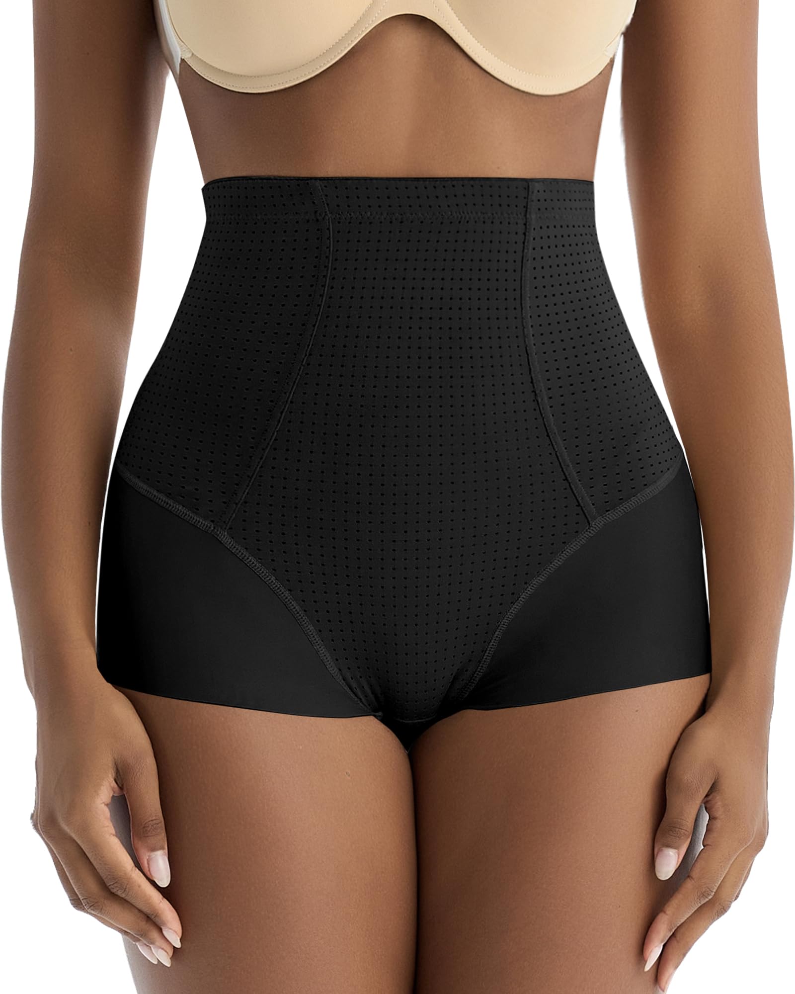 High Waist Tummy Control Shapewear Boyshorts Underwear Mesh Shaping Briefs Body Shaper Panties for Women