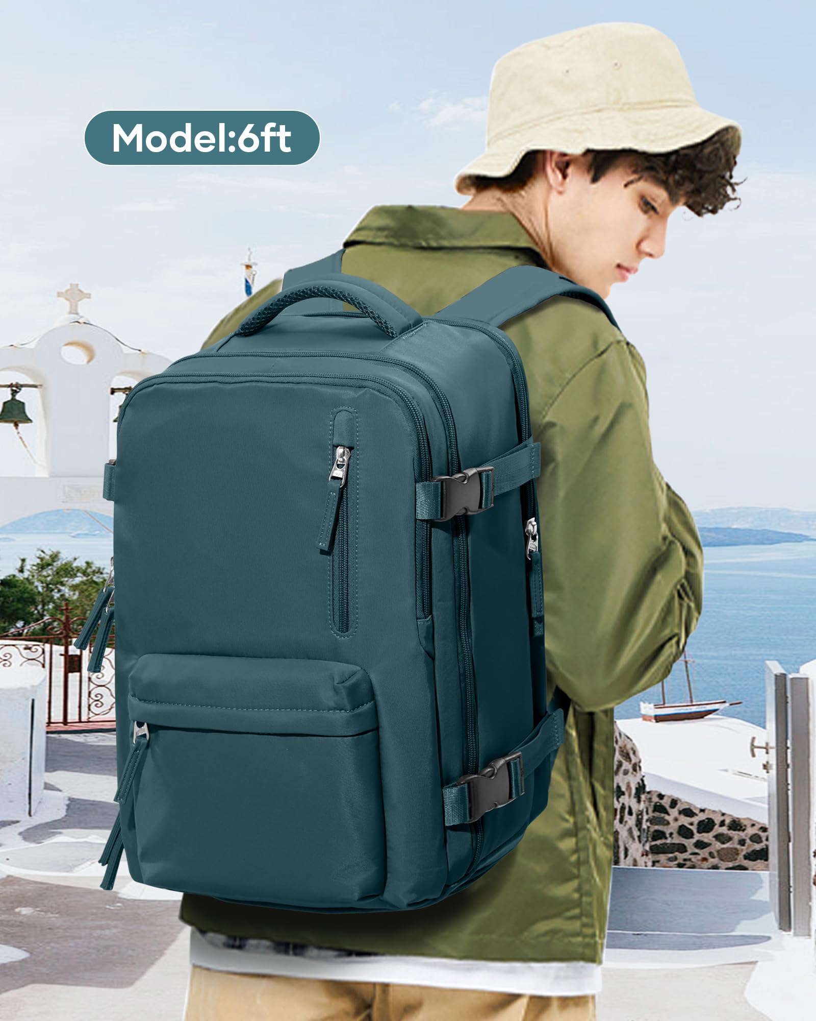 BJLFS Borse da Cabina per Ryanair 40×20×25 Zaino da Viaggio con Sottovuoto Bagaglio a Mano Easyjet 45×36×20,Zaino con sistema di compressione,Zaino Casual per laptop da 14 pollici per scuola