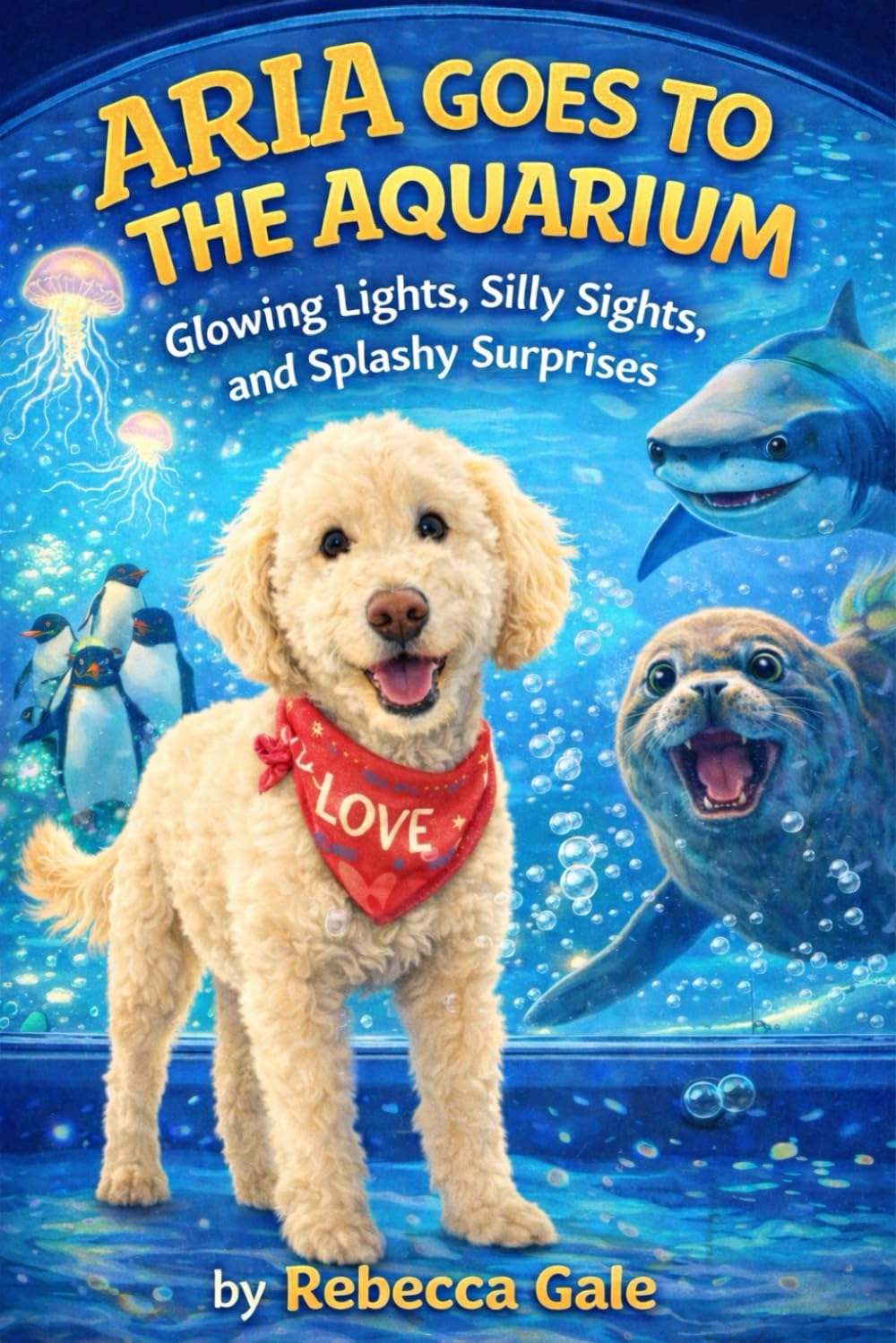 ARIA GOES TO THE AQUARIUM: Glowing Lights, Silly Sights, and Splashy Surprises (The Adventures of Aria the Goldendoodle)
