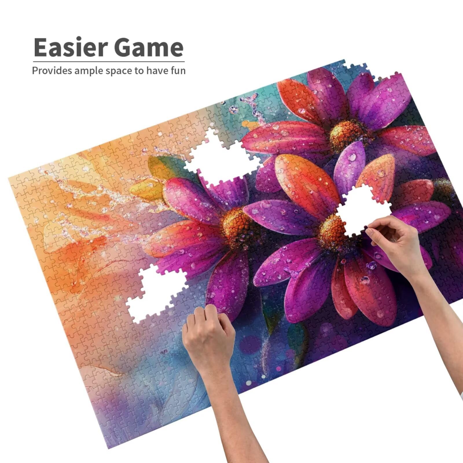 Puzzle 2000 Teile, Puzzle Erwachsene, Holzpuzzle Blume Impossible Jigsaw, Clevere Rätsel, HD Farbe Jigsaw mit Geschenkbox Verpackung for Aesthetic Room Decor, Geschenke für Frauen Rot 100x70cm p-1905