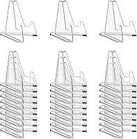NIUBIER 30 Pack Acrylic Card Display Stands - Clear Mini Easel Holders for Sports Graded Cards, Trading Baseball Football Cards, Challenge Coins