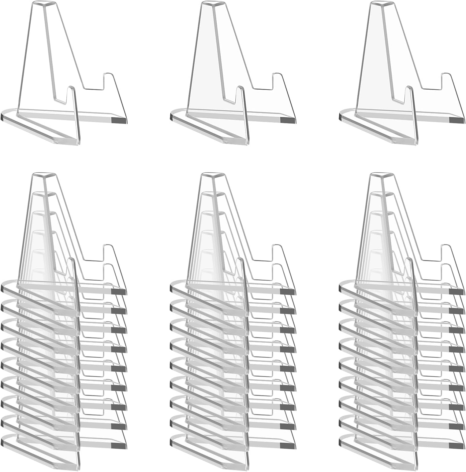 NIUBIER 30 Pack Arcylic Card Display Stands, Mini Clear Easel Stand Holder for Sports Graded Challenge Coin Trading Baseball Psa Football Card