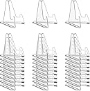30 Pack Arcylic Card Display Stands, Mini Clear Easel Stand Holder for Sports Grade...