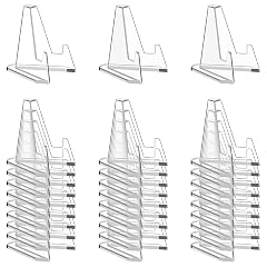 NIUBIER 30 Pack Arcylic Card Display Stands Mini Clear Easel Stand Holder for Sports Graded Challenge Coin Trading