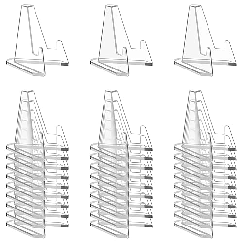 NIUBIER 30 Pack Arcylic Card Display Stands, Mini Clear Easel Stand Holder for Sports Graded Challenge Coin Trading Baseball Psa Football Card - 2.2inch