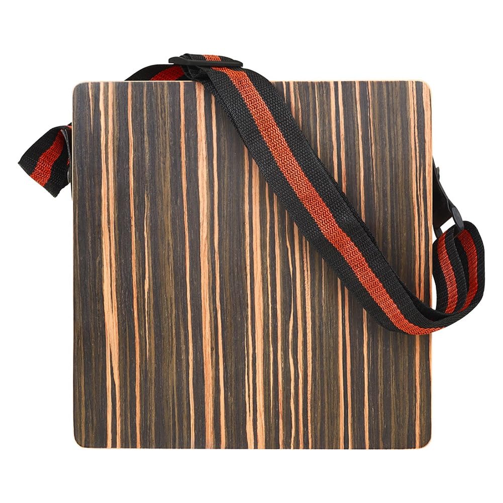 Tambor de Cajón de Viaje, Cajón de Madera Grueso de Tono Ajustable Portátil con Correa Ajustable, Kit de Instrumentos de Percusión