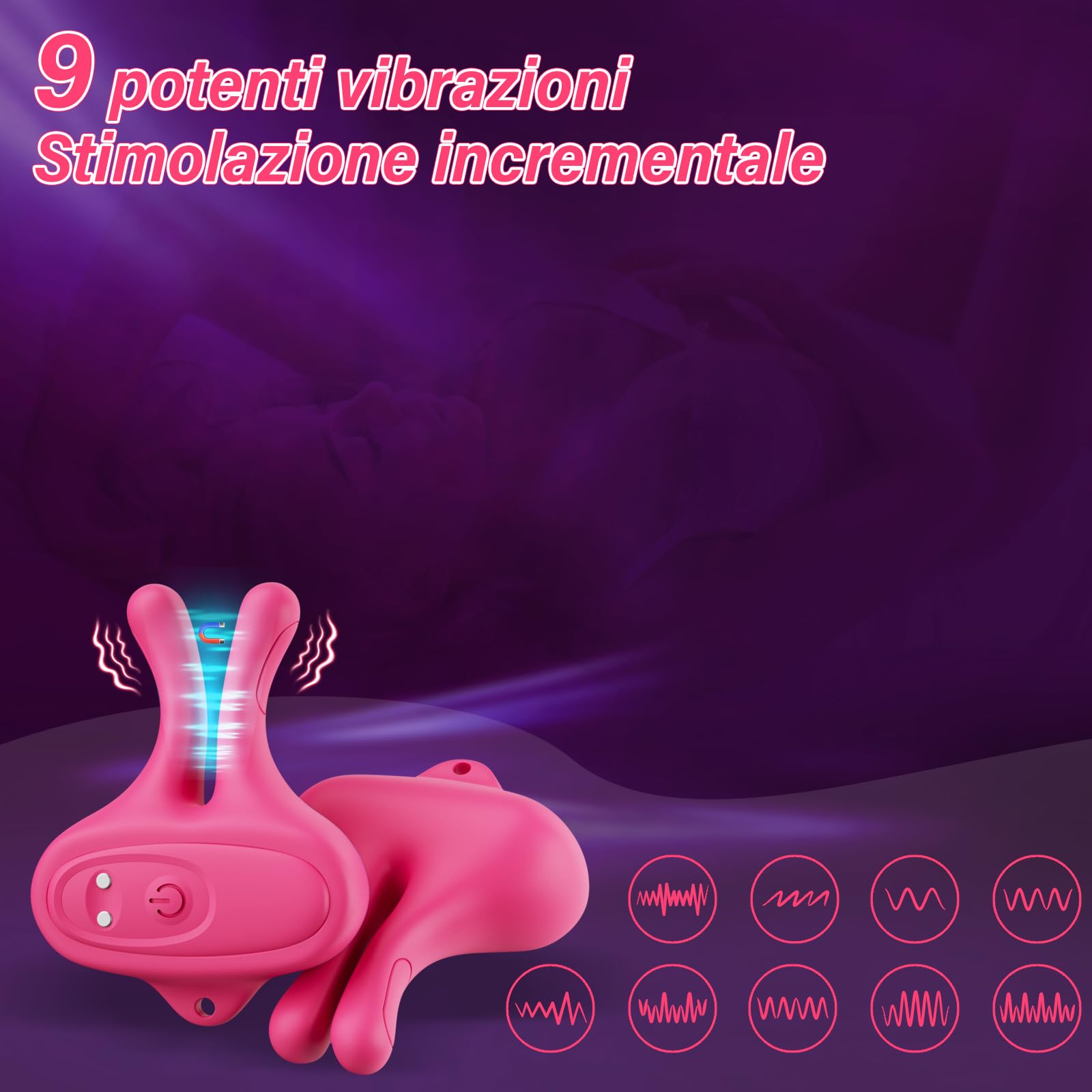 Giocattoli per Capezzoli Vibranti Sex Toys- Rabbit Giocattoli per Donna Morsetti per Seno Vibranti con 9 Modalità di Vibrazione, Vibratore Magnetico per Capezzoli per BDSM er Coppie di Donne