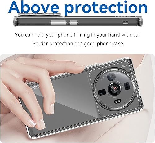 Miniatura 4 de Funda protectora transparente compatible con Xiaomi 12S Ultra, protección de grado militar delgada de cuerpo completo, resistente, a prueba de