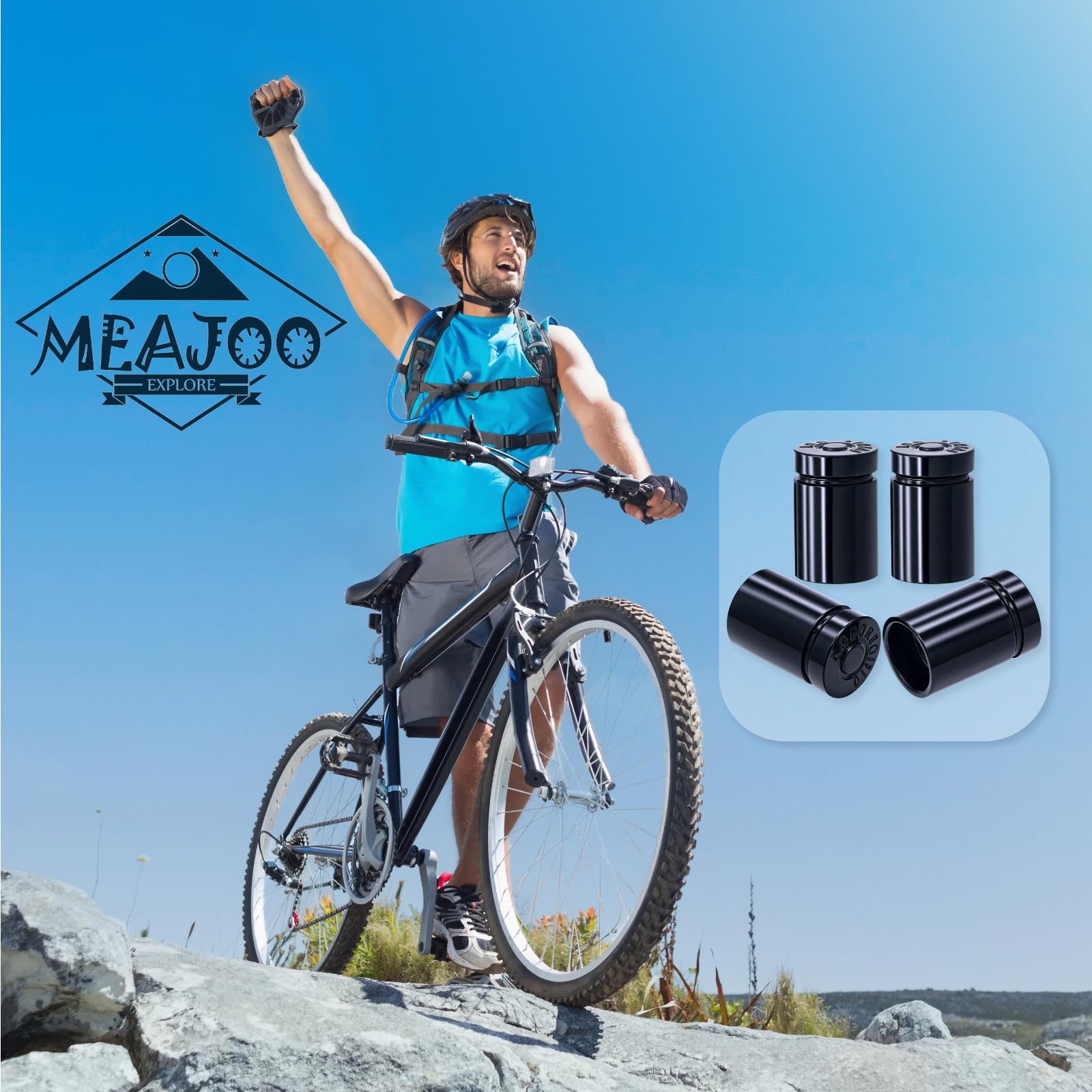 MEAJOO Lot De 4 Bouchons De Valve De Pneu Universels En Alliage De