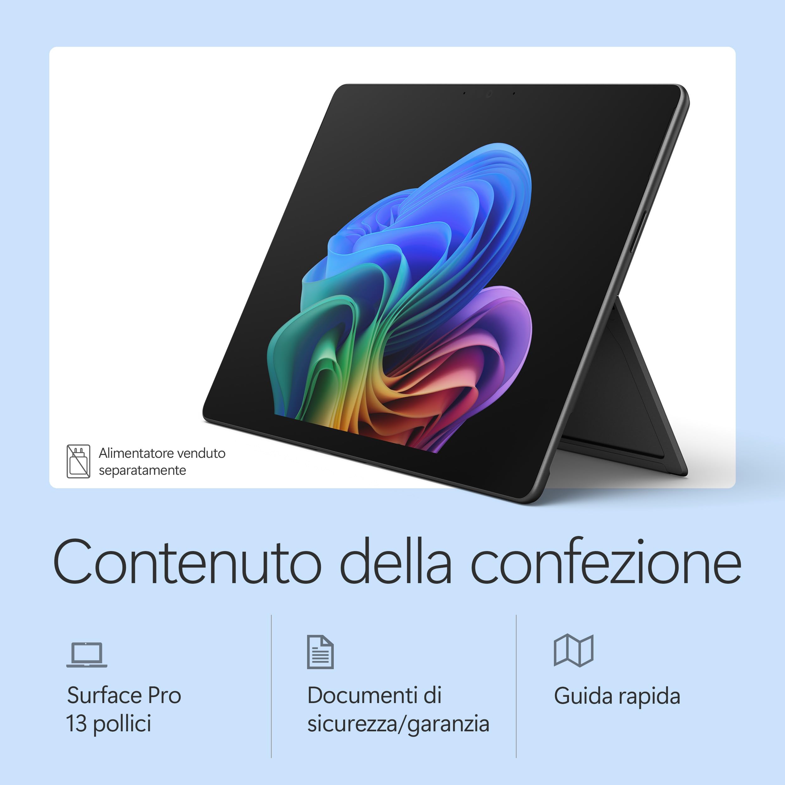Microsoft Surface Pro, 13" | Snapdragon X2 Elite | 16GB RAM, 512GB SSD | 13" OLED Touchscreen | Copilot+ PC | Nero | Windows 11 Home | Ultimo modello (12ª edizione)