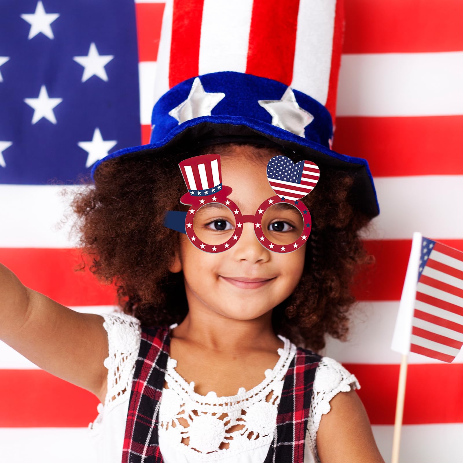 WchoeSS 12 pcs 4th of July Party Glasses, Independence Day Accessories, American Patriotic Eyeglasses - Image 4
