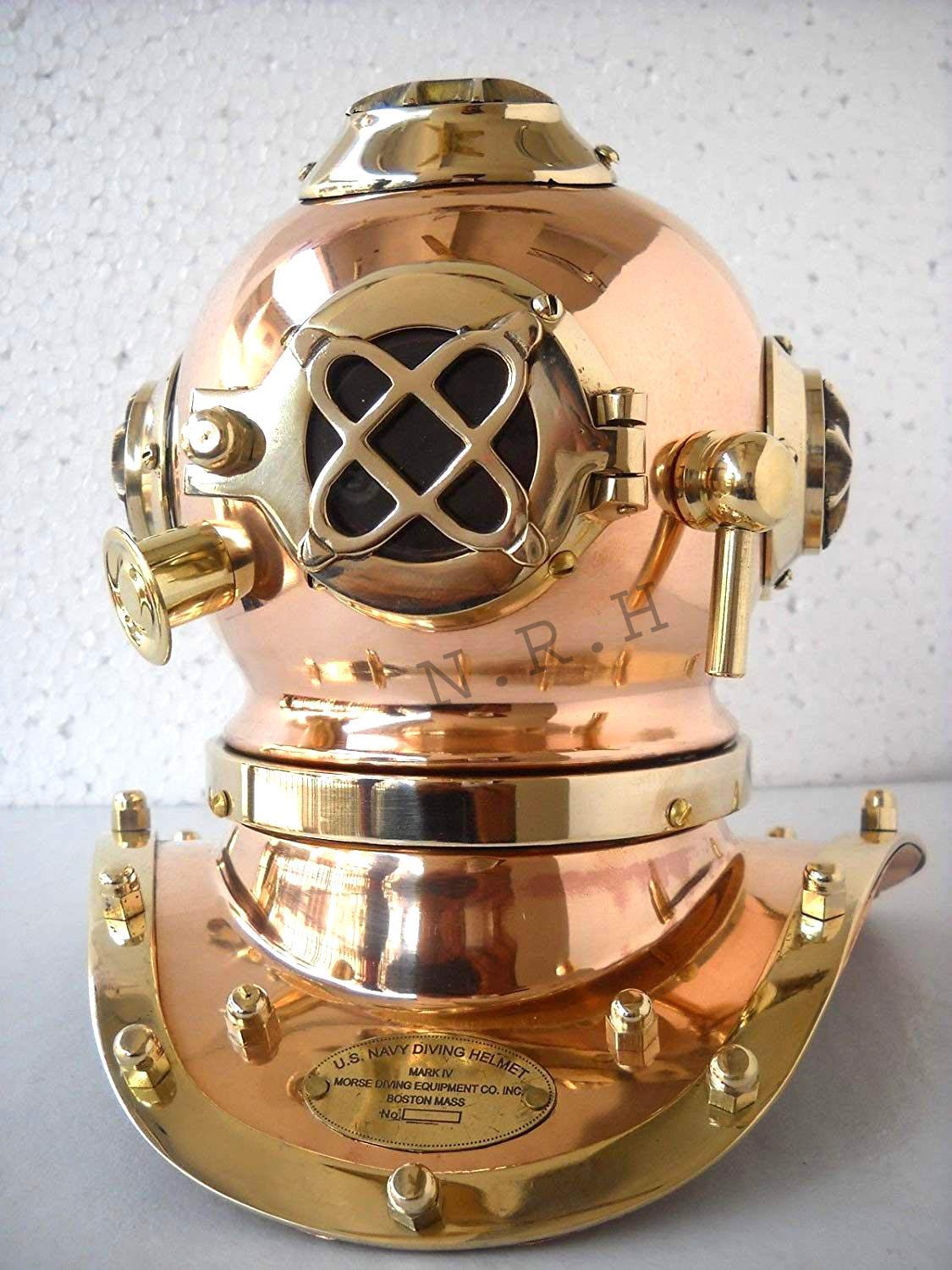 US Navy Mark V Casque de plongée finition cuivre et laiton