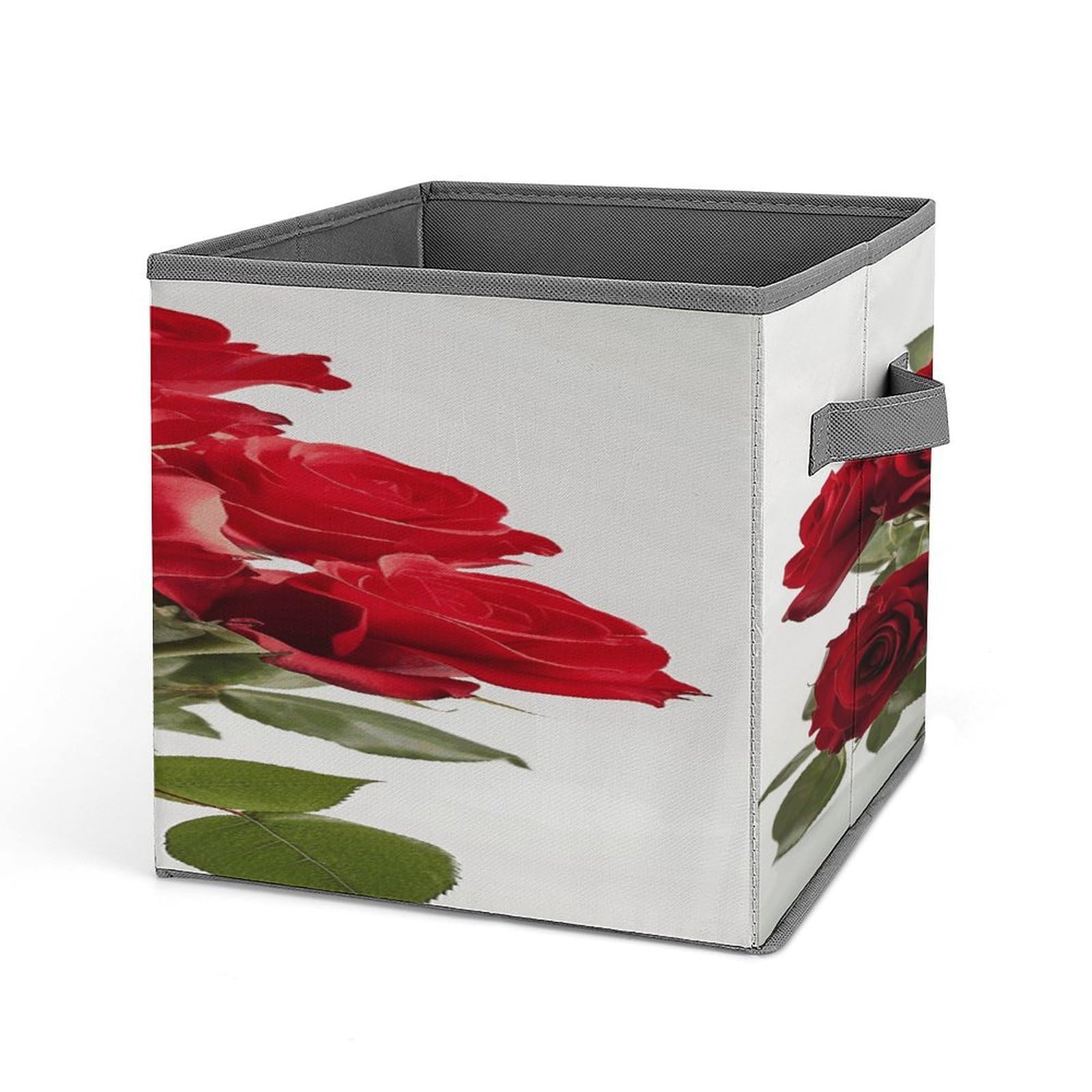 Fekiloot Style Fresh Red Roses Storage Bins Storage Baskets
