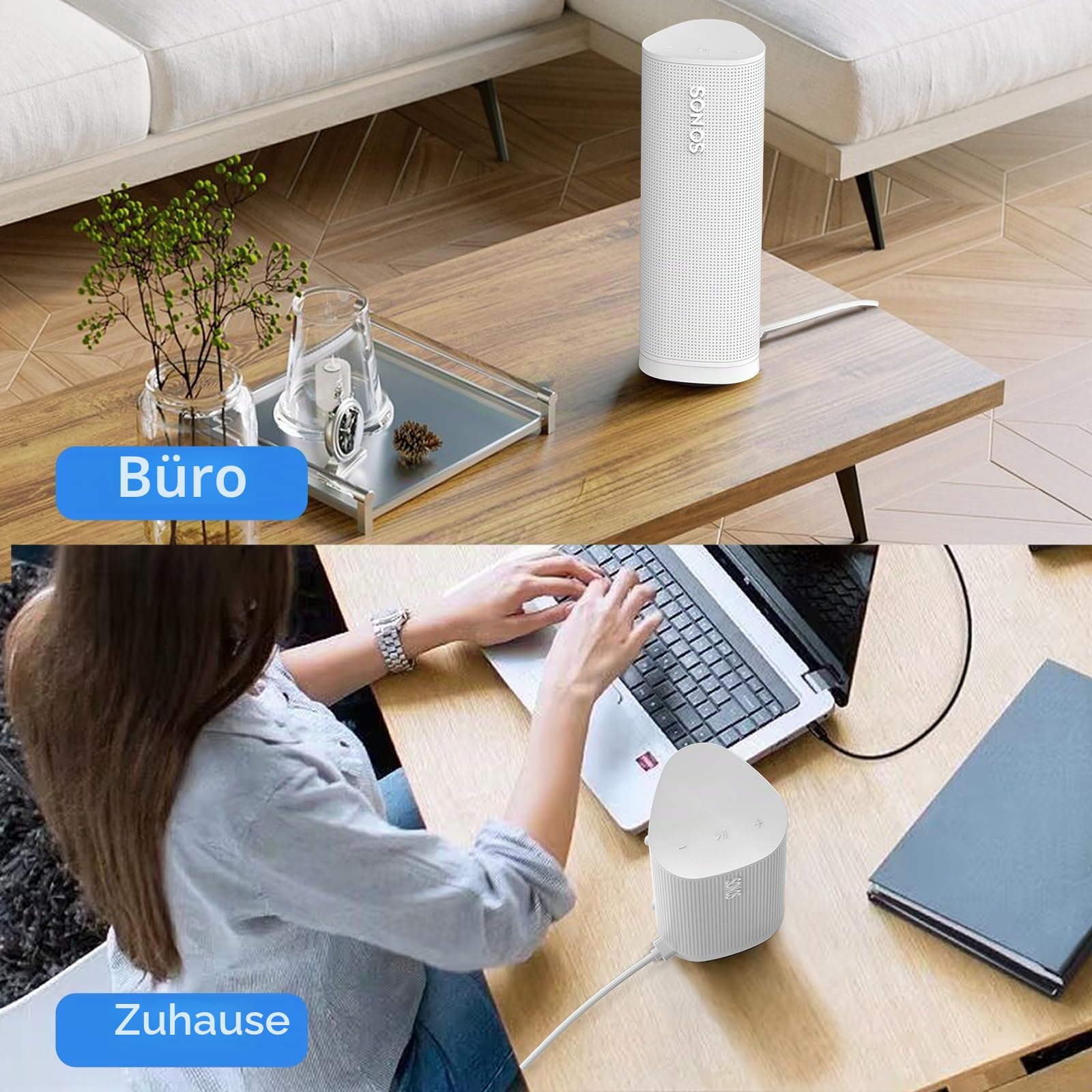 Kabelloses Ladegerät, kompatibel mit Sonos Roam Gen 2./1. Magnetische Ladestation, Ladestation für tragbaren Bluetooth-Lautsprecher für Sonos Roam SL (weiß)