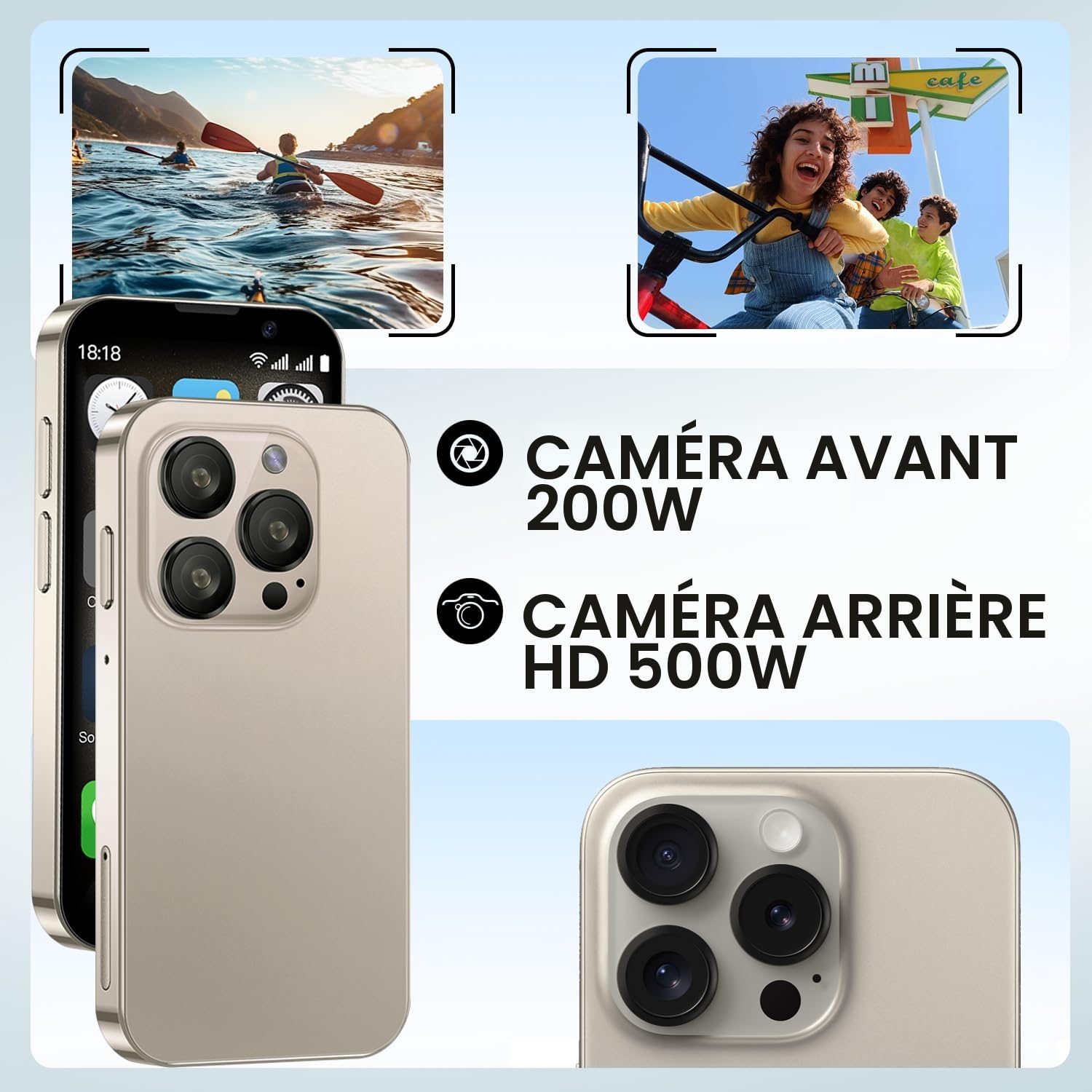 Mini Smartphone XS18pro débloqué, écran 3.0 », Batterie 900mAh, boîtier Ultra Fin, Appareil Photo 5MP, Meilleur Cadeau pour Les Enfants (Noir)