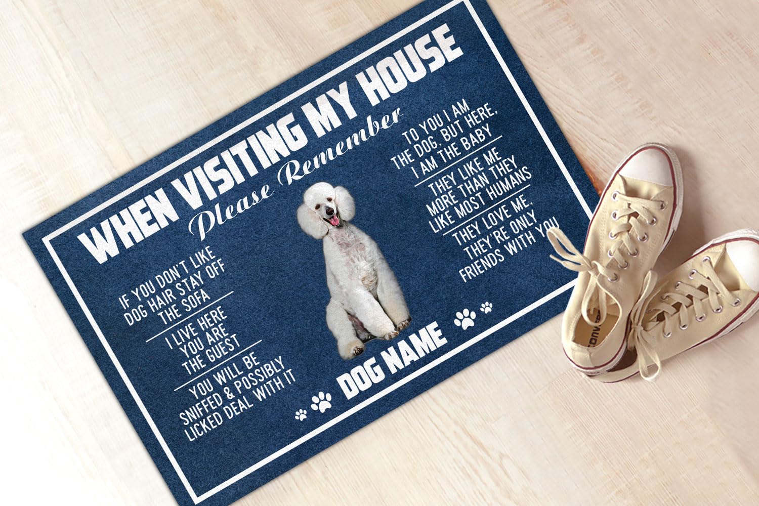 Poodle Doormat When Visiting My House Please Remember Personalized Rug Door Mats Outdoor Decorations Entry Home Porch Front Doormats Housewarming Gifts for Dog Lovers Friends
