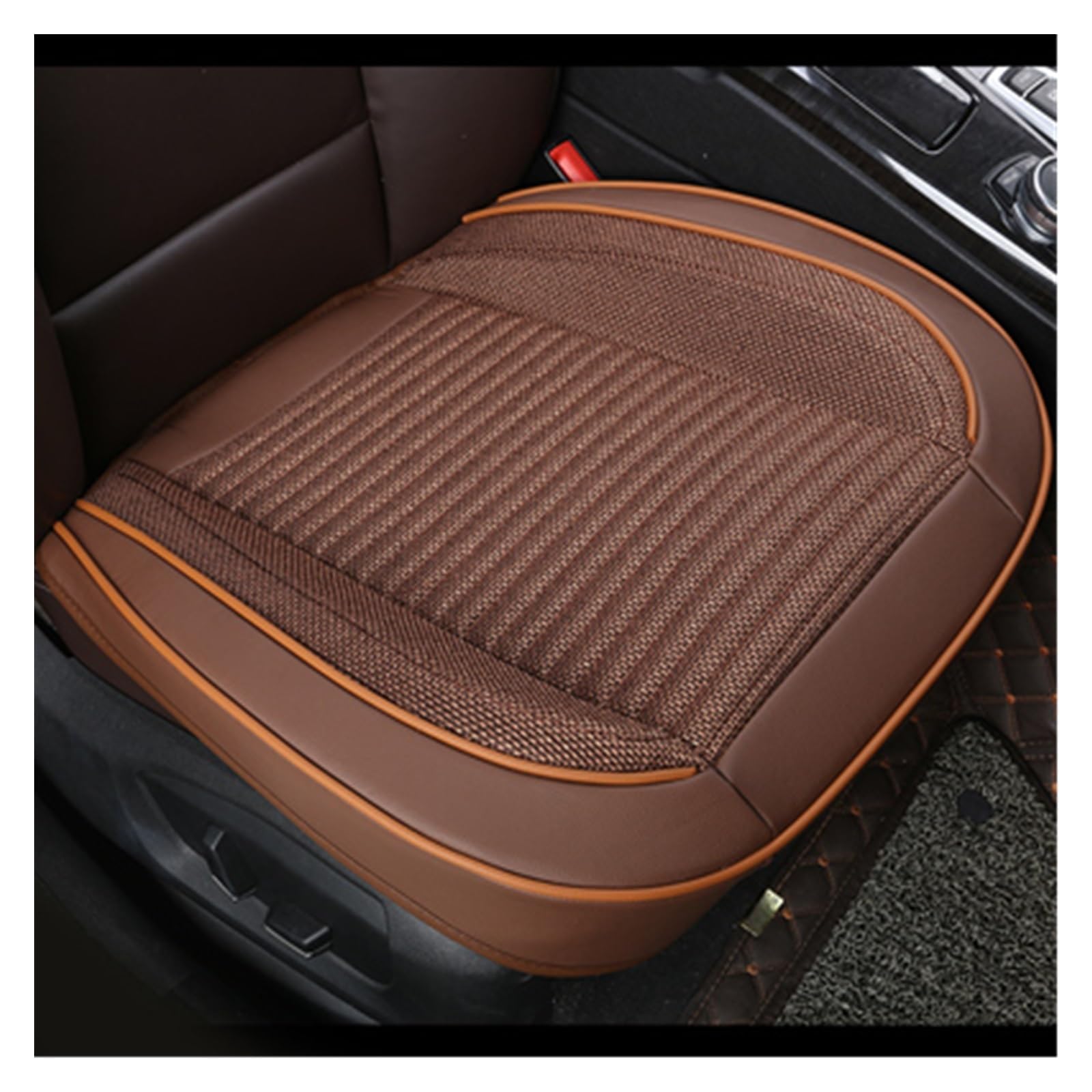 Coussin de siège conducteur lin et cuir pour voyager confortablement en voiture