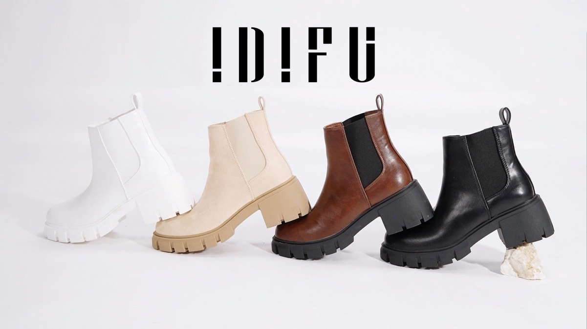 IDIFU Women's Chelsea Boots - Platform Chunky Heel Ankle Booties