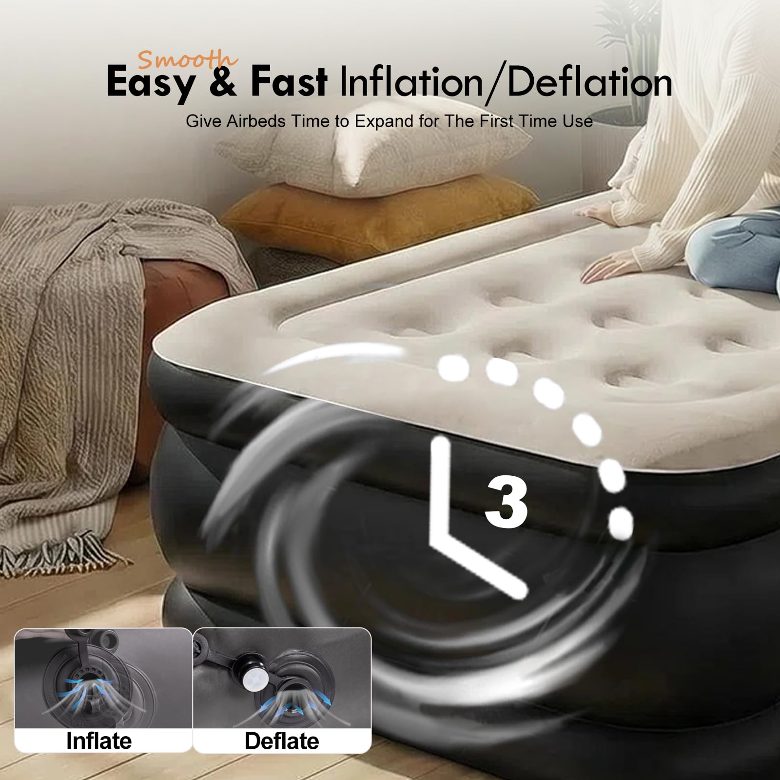 DIMAR Garden Colchón Inflable para sofá Cama de tamaño Individual con Respaldo y Bomba, sofá Inflable