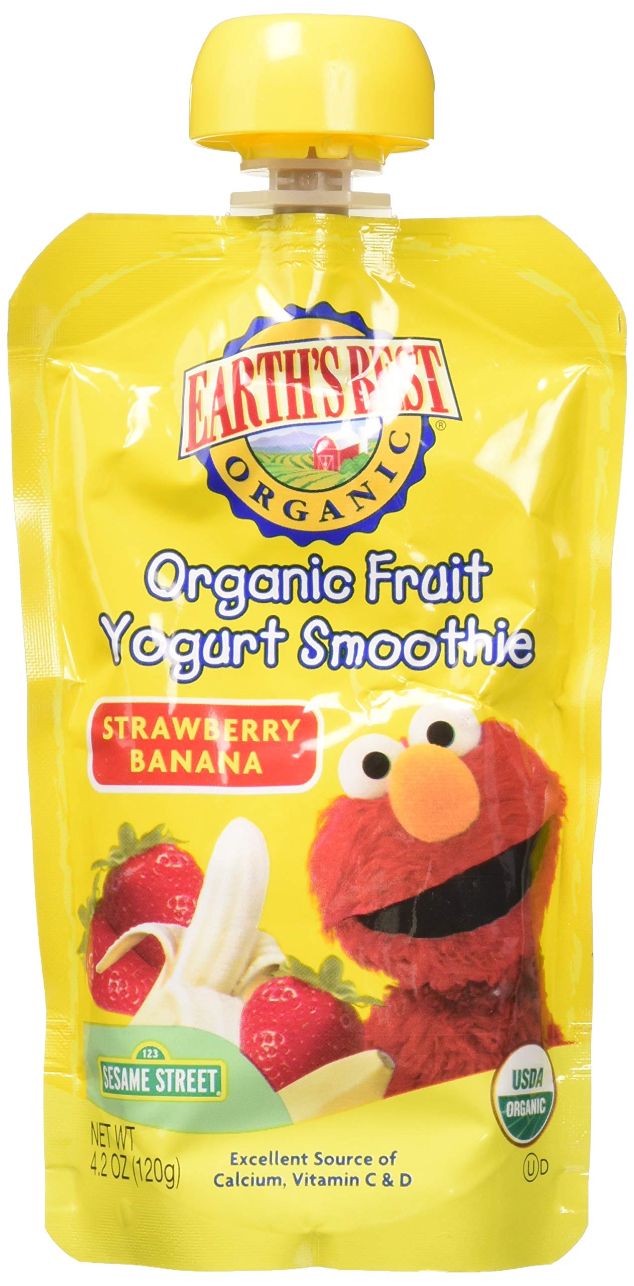 Earth's Best Sesame Street Fruit Yogurt Smoothies - Strawberry Banana - 4.2 oz - 6 pkUSDA Organic