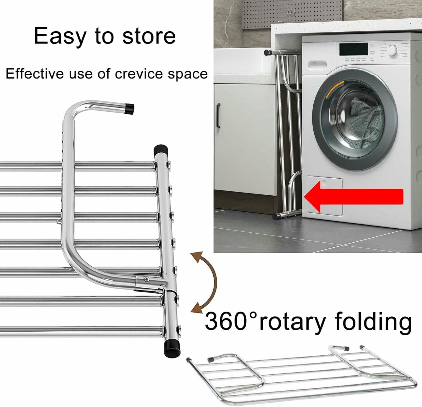 Stendibiancheria, stendibiancheria Multifunzionale Regolabile, stendibiancheria in Acciaio Inossidabile per Interni ed Esterni (70 cm)