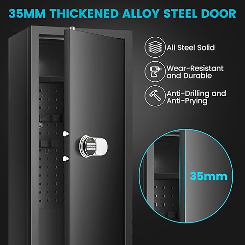 Miniatura 4 de Caja fuerte para pistola de rifle ignífuga 7-8 para uso doméstico con cerradura de combinación, cajas fuertes grandes para rifles y pistolas