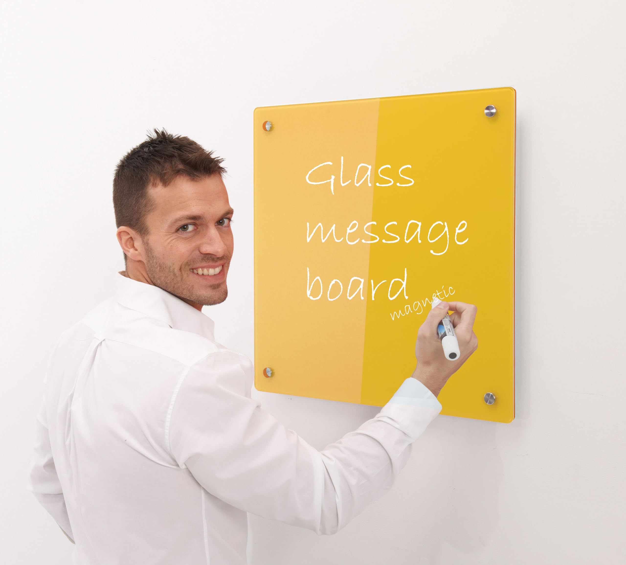 Wonderwall Frameless Poster Frame 50 x 50cm, Yellow, Wall Mounted
