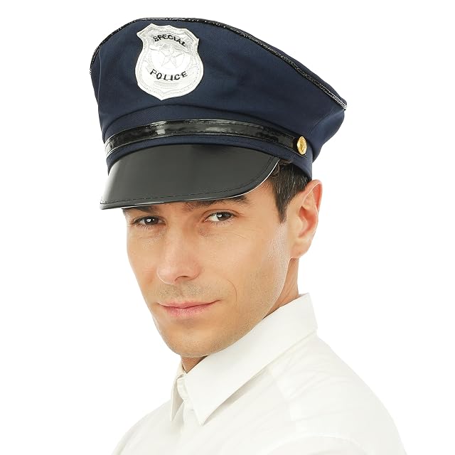 Foto 8 de 8 de P'tit Clown 17460 - Gorra de policía de adulto, talla ajustable - Color azul