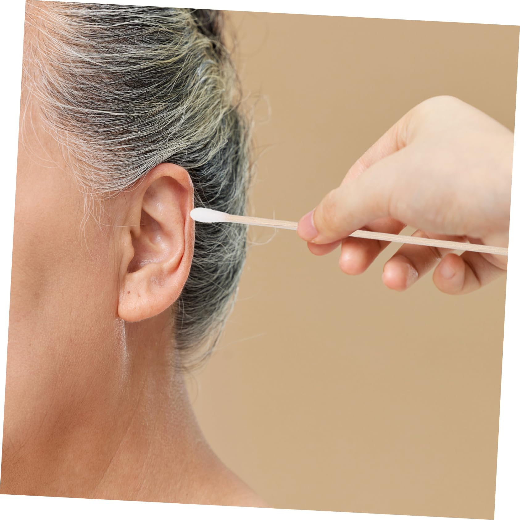 minkissy 100pcs Pointed Cotton Swabs Wooden Handle Cotton Tips for Face Medical Use Safe Comfortable