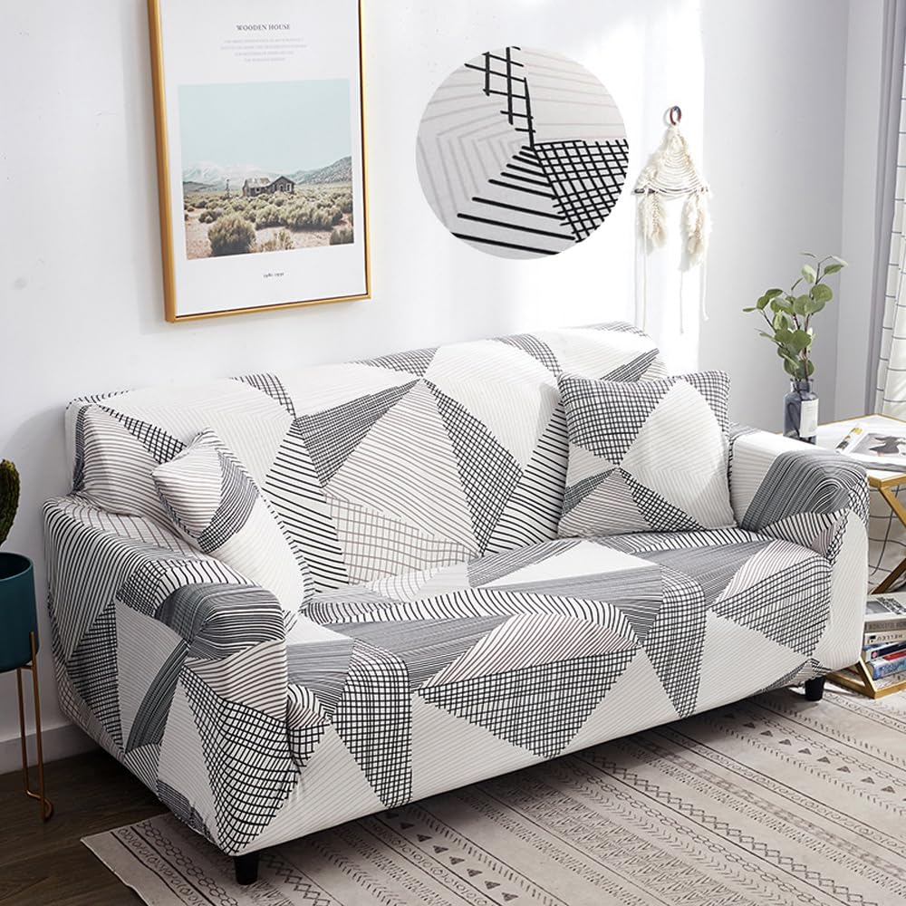 Hggzeg Stretch Sofa Cover, High Elastic Fabric 1 2 3 Seater Couch Slipcover, Washable Printed Pattern Loveseat Settee - Image 2