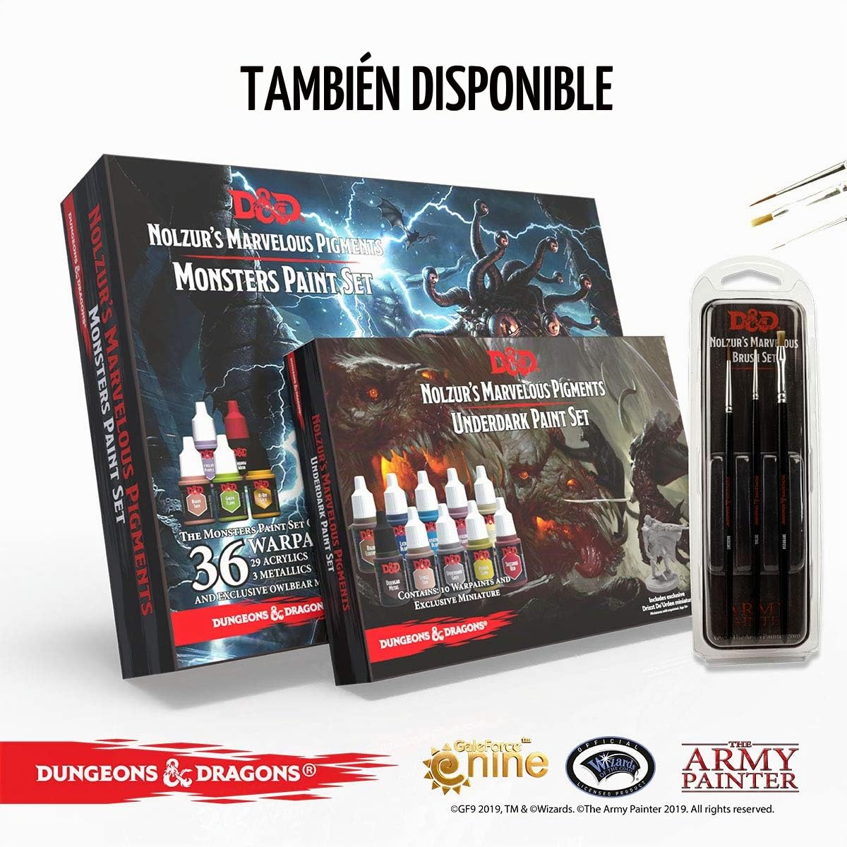 The Army Painter Dungeons and Dragons Nolzur's Marvelous Pigment Adventurers - Juego de pintura (10 pinturas acrílicas y 1 pincel para principiantes, miniatura, para juegos de rol y tableta)