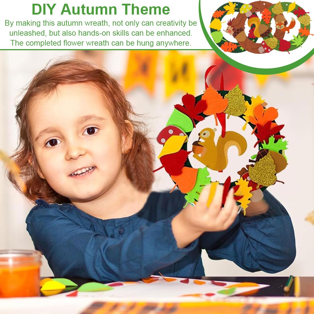 ApollOptimum 12 Juegos De Manualidades De Erizo Para Niños, Fieltro Para Manualidades, Decoración Colgante, Hojas De Arce De Otoño, Juegos Creativos, Manualidades Creativas Para Cumpleaños Infantiles