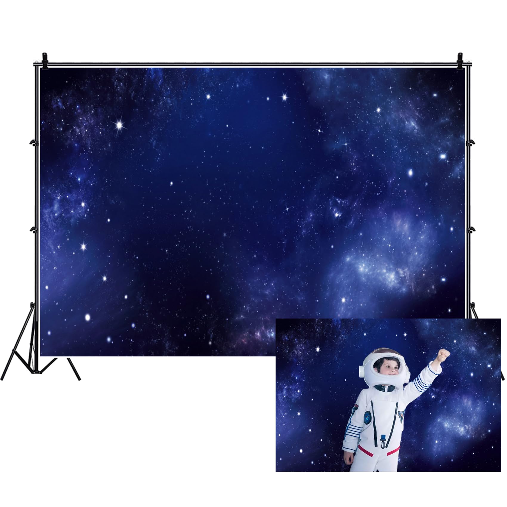 Notte Stellata Sfondo per la Fotografia 3x2,5m Nebulosa Cielo Stellato Spazio Esterno Cosmico Flash Sfondo Stelle Via Lattea Bambino Doccia Ragazzo Ragazza Compleanno Ritratto Prop
