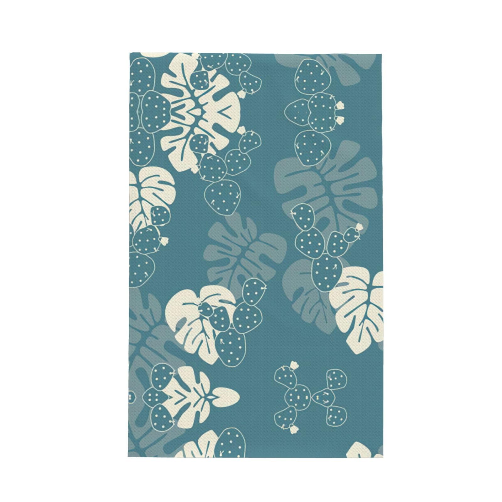 XXahnbm Luxury Cute Leaves Print Waffle Kitchen Towel,Absorbent Hand Towel