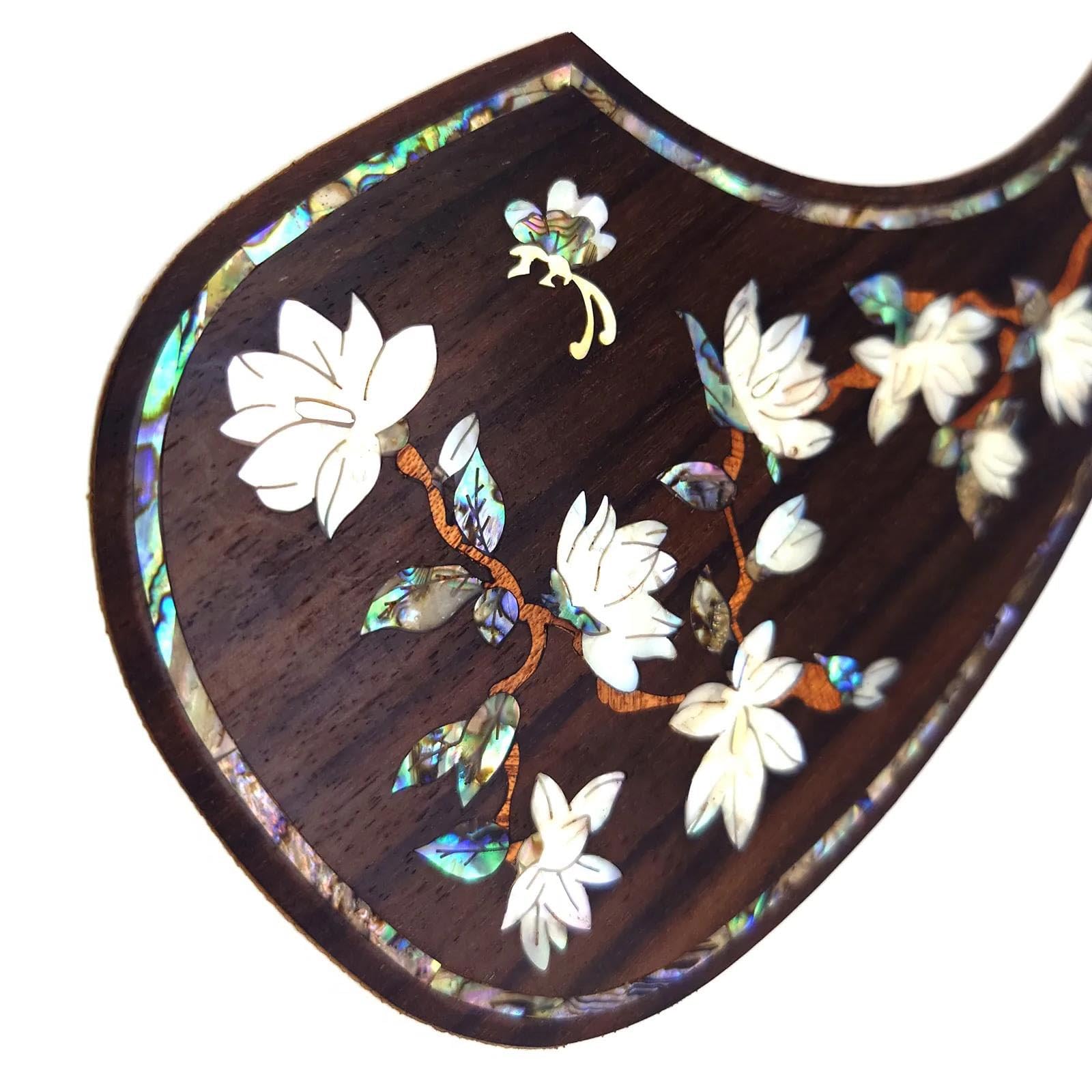 Uniwersalna osłona pickguardu do gitary akustyczne Pickguard do gitary akustycznej lite drewno inkrustowane wysokiej jakości wykonanie