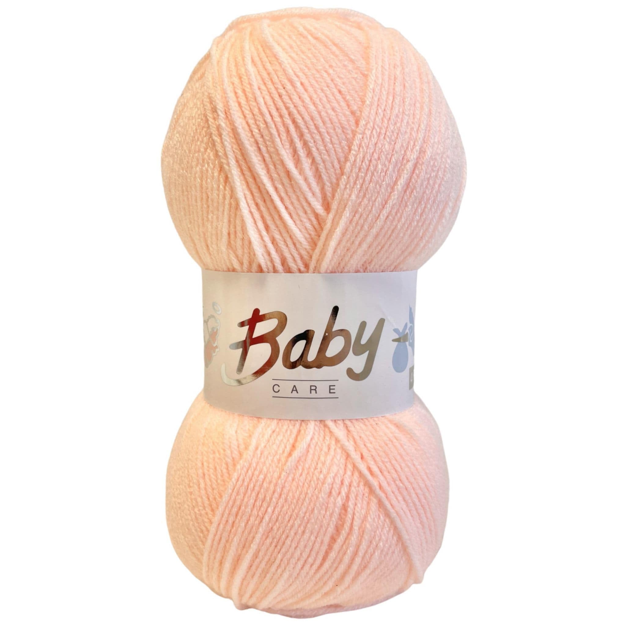 WoolCraft Baby Care 4 Ply Knitting & Crochet Yarn, Popular Range of Excellent Value Baby Yarn Available in a Selection of Pastel Shades, 100% Acrylic, 300 Metres, 100g Balls, Pack of 3, Peach โ image 1