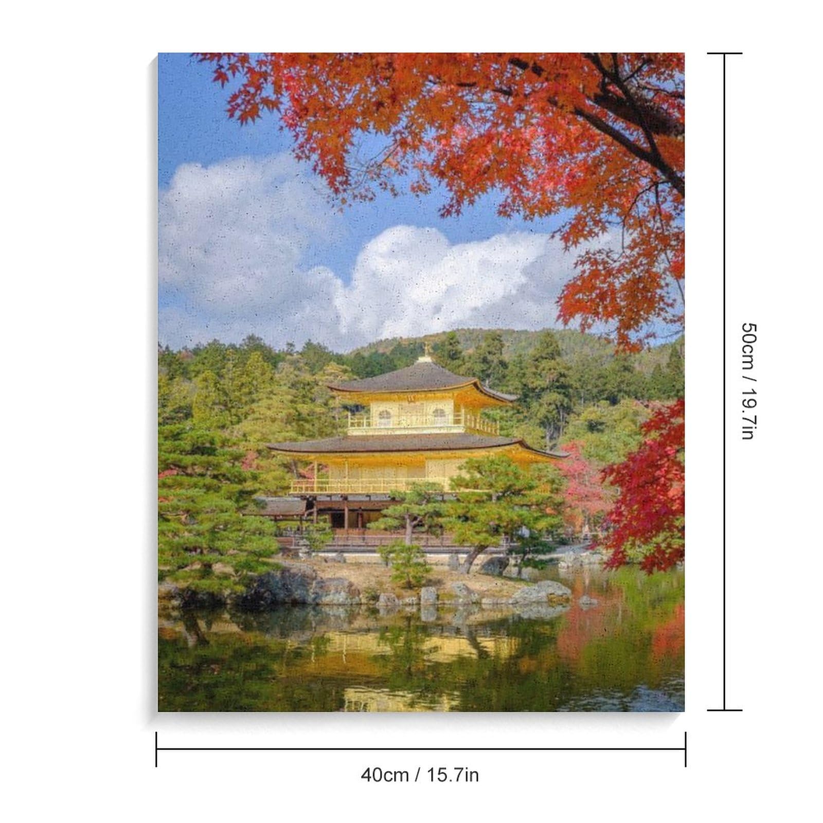 Amazon | 紅葉の下の京都の金閣寺 数字キットによる絵画 数字油絵 禅